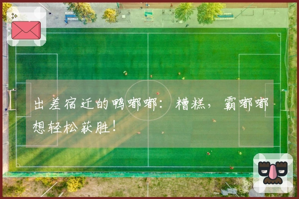 出差宿迁的鸭嘟嘟：糟糕，霸嘟嘟想轻松获胜！